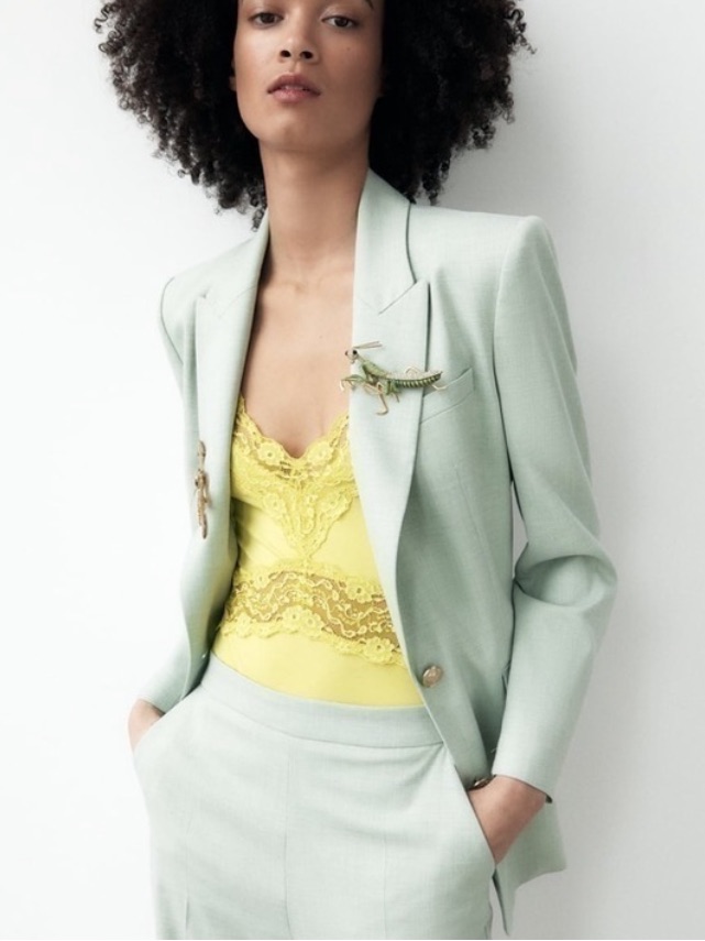 Nwot Zara Fitted Blazer With Golden Buttons
